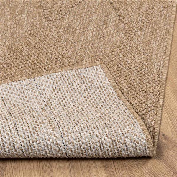 Grote foto vidaxl vloerkleden vierkant agira naturel 200 x 200 cm polyester huis en inrichting vloerbedekking en kleden