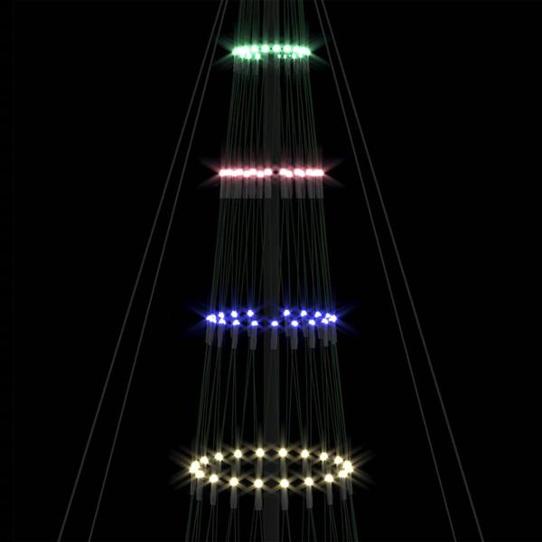 Grote foto vidaxl led kerstboom met 455 led multikleur 184.5 cm metaal diversen overige diversen