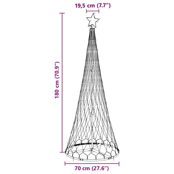 Grote foto vidaxl led kerstboom met 230 led multikleur 184.5 cm metaal diversen overige diversen
