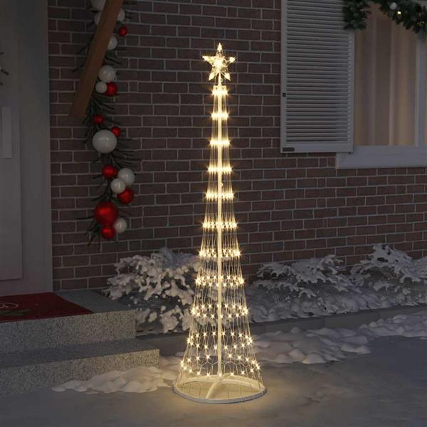 Grote foto vidaxl led kerstboom met 230 led warmwit 51 x 51 x 190 cm metaal diversen overige diversen