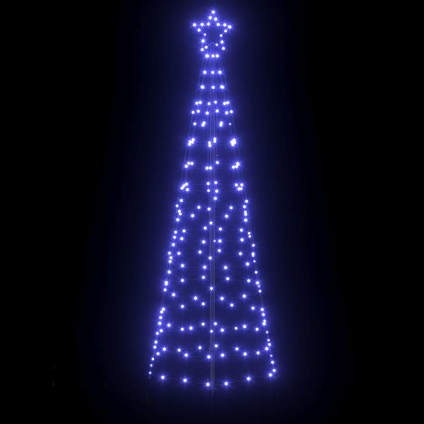 Grote foto vidaxl led kerstboom met grondspiesjes met 390 led blauw 250 cm ijzer diversen overige diversen