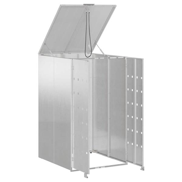 Grote foto vidaxl afvalcontaineropslag met gasliftdeksel voor 240l container tuin en terras overige tuin en terras