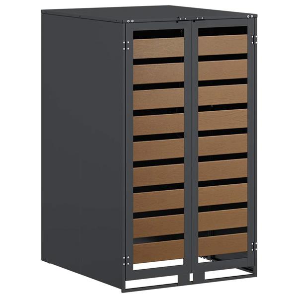 Grote foto vidaxl afvalcontaineropslag met gasliftdeksel voor 240l container tuin en terras overige tuin en terras