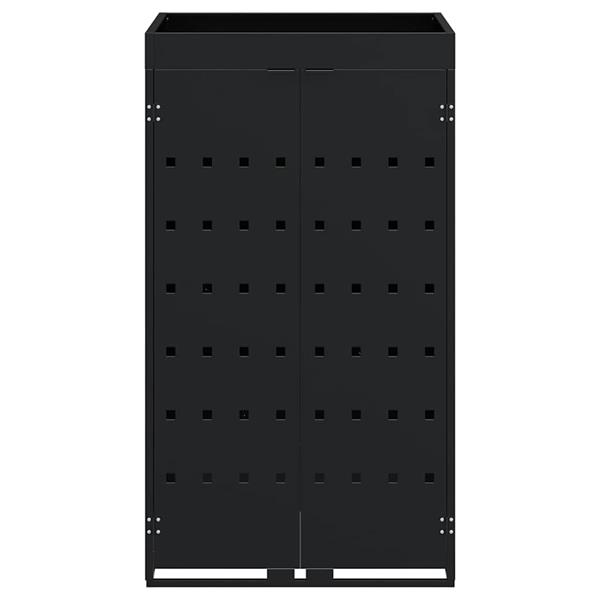 Grote foto vidaxl zwenkwagen opslag met plantenbakdak voor enkel 240l bak zwart tuin en terras overige tuin en terras