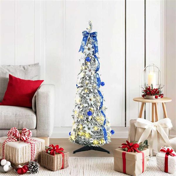Grote foto vidaxl kunstkerstboom met 50 led met standaard wit 120 cm pvc diversen overige diversen