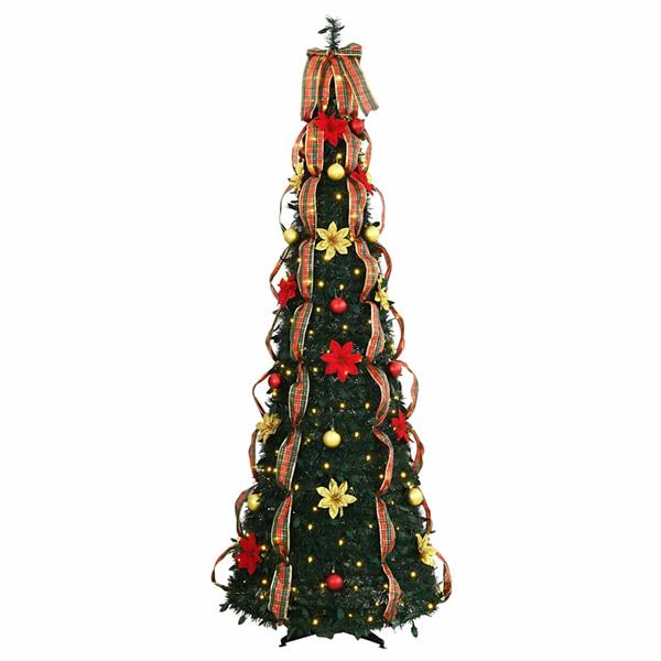 Grote foto vidaxl kunstkerstboom met 200 led met standaard groen 215 cm pvc diversen overige diversen