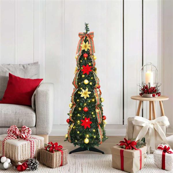 Grote foto vidaxl kunstkerstboom met 50 led met standaard groen 125 cm pvc diversen overige diversen