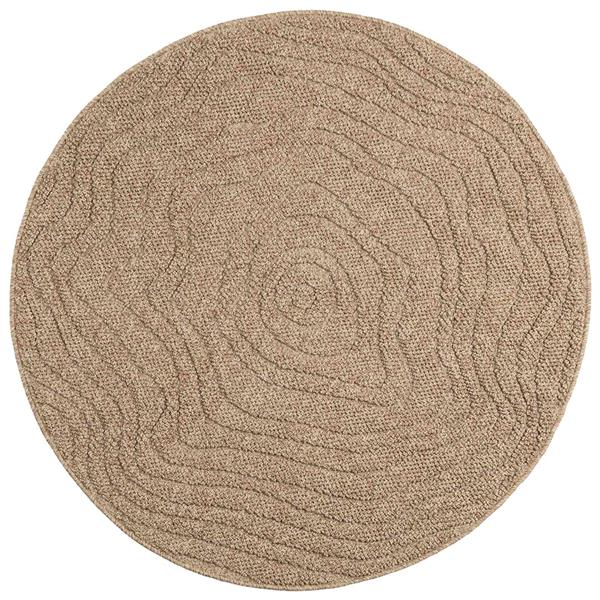 Grote foto vidaxl vloerkleden rond moir agira naturel 120 cm polyester huis en inrichting vloerbedekking en kleden
