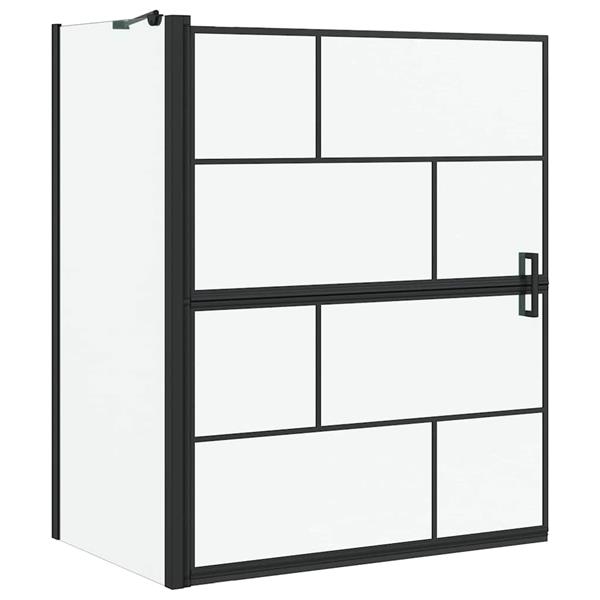 Grote foto vidaxl bad douchescreen zwart en transparant 100 x 68 x 128 cm doe het zelf en verbouw sanitair