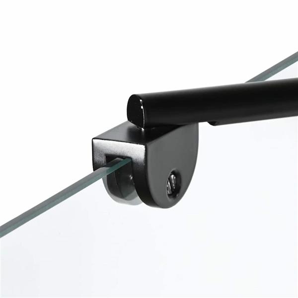 Grote foto vidaxl bad douchescreen zwart en transparant 80 x 68 x 128 cm doe het zelf en verbouw sanitair