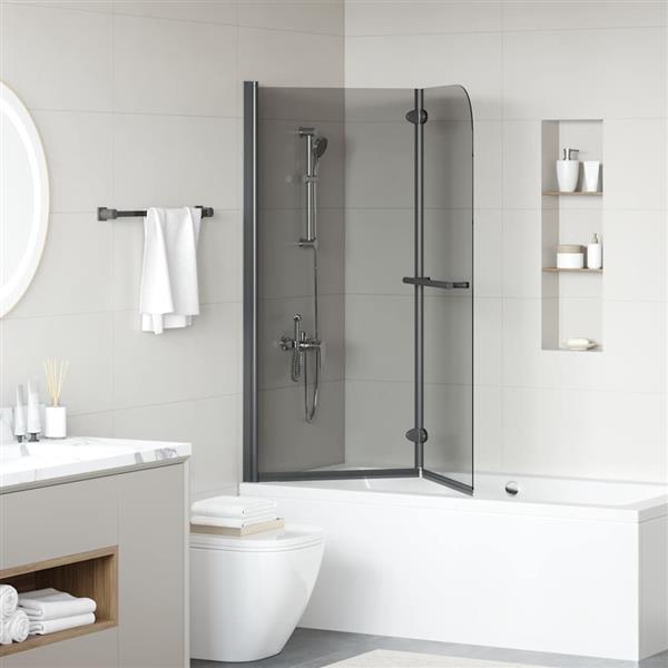 Grote foto vidaxl douche omhulsel zwart 95 x 140 cm esg glas en aluminium doe het zelf en verbouw sanitair