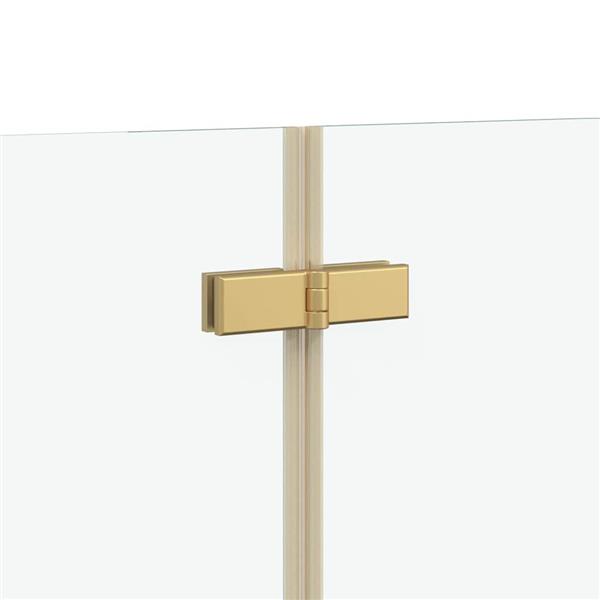 Grote foto vidaxl douche omhulsel goud 95 x 140 cm esg glas en aluminium doe het zelf en verbouw sanitair