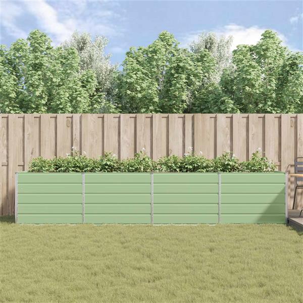 Grote foto vidaxl plantenbak pastelgroen 195 x 100 x 45 cm gegalvaniseerd staal tuin en terras overige tuin en terras