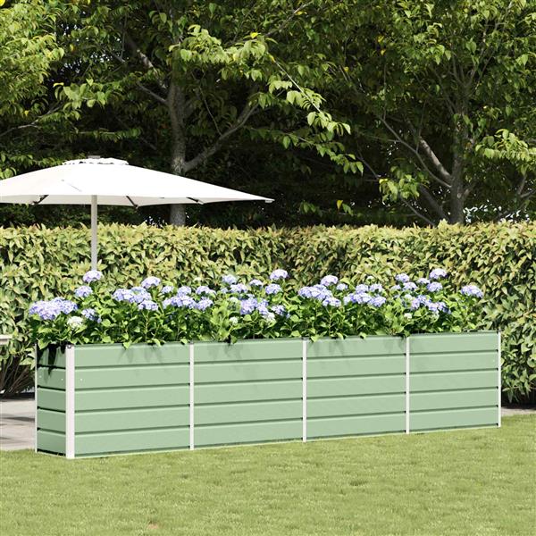 Grote foto vidaxl plantenbak pastelgroen 480 x 50 x 45 cm gegalvaniseerd staal tuin en terras overige tuin en terras