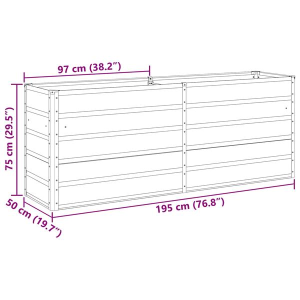 Grote foto vidaxl plantenbak pastelgroen 480 x 50 x 45 cm gegalvaniseerd staal tuin en terras overige tuin en terras