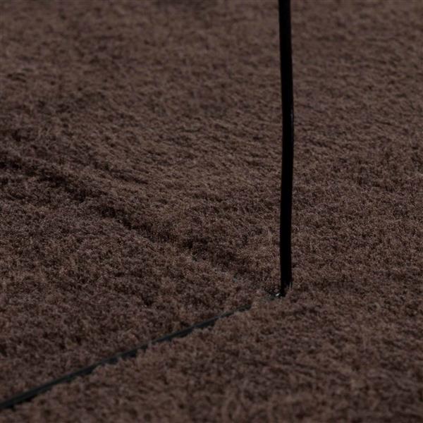 Grote foto vidaxl vloerkleden vierkant huarte bruin 160 x 160 cm polyester huis en inrichting vloerbedekking en kleden