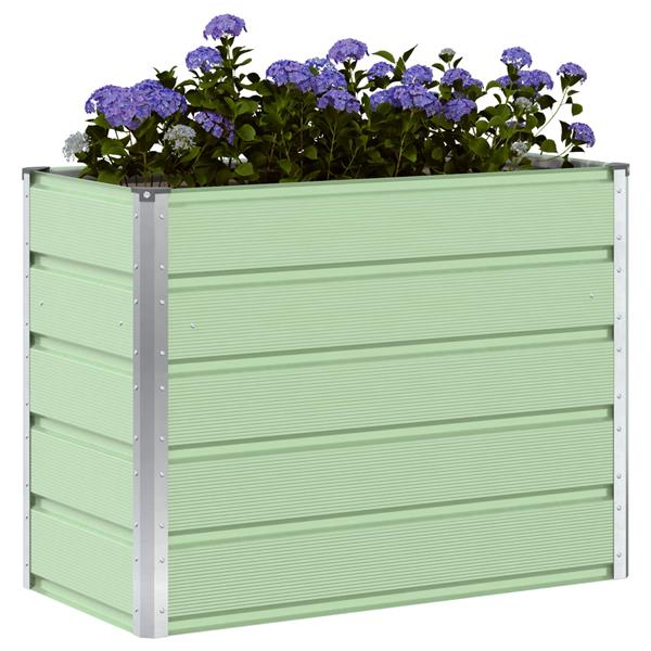 Grote foto vidaxl plantenbak pastelgroen 480 x 50 x 45 cm gegalvaniseerd staal tuin en terras overige tuin en terras