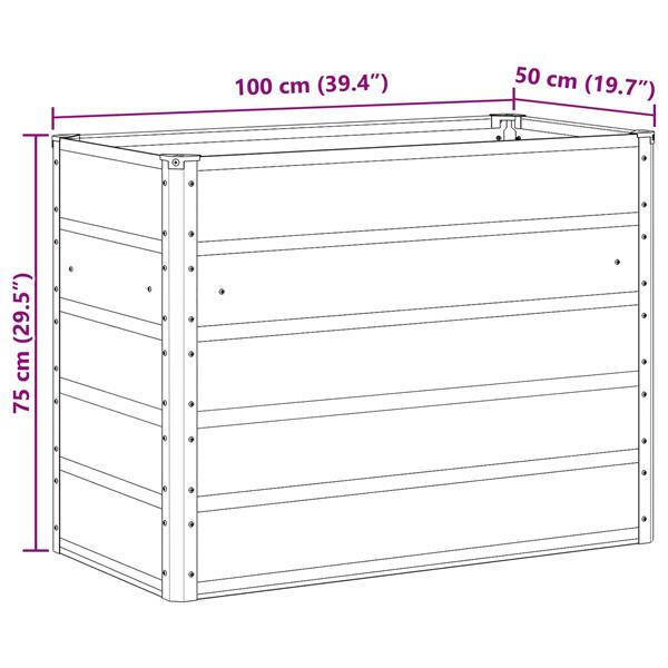 Grote foto vidaxl plantenbak pastelgroen 480 x 50 x 45 cm gegalvaniseerd staal tuin en terras overige tuin en terras