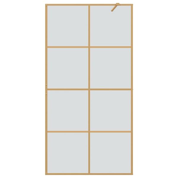 Grote foto vidaxl inloop douche wand goud 100 x 195 cm gehard glas huis en inrichting complete badkamers