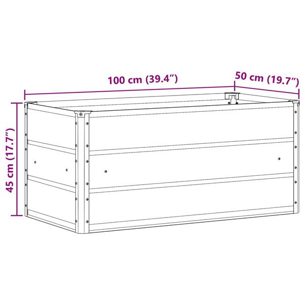 Grote foto vidaxl plantenbak antraciet 100 x 50 x 45 cm gegalvaniseerd staal tuin en terras overige tuin en terras