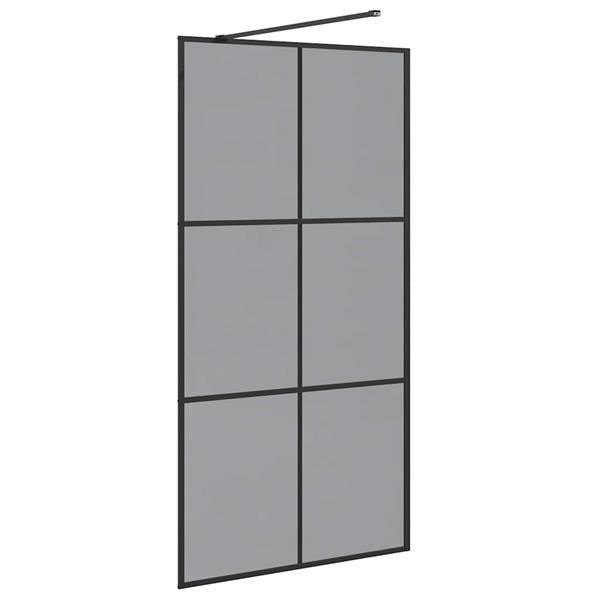 Grote foto vidaxl inloop douche wand zwart 100 x 195 cm gehard glas huis en inrichting complete badkamers