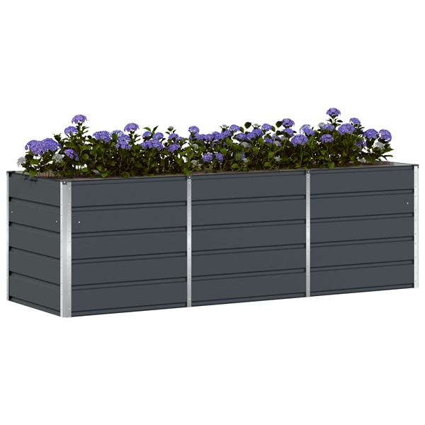 Grote foto vidaxl plantenbak antraciet 240 x 80 x 75 cm staal tuin en terras overige tuin en terras