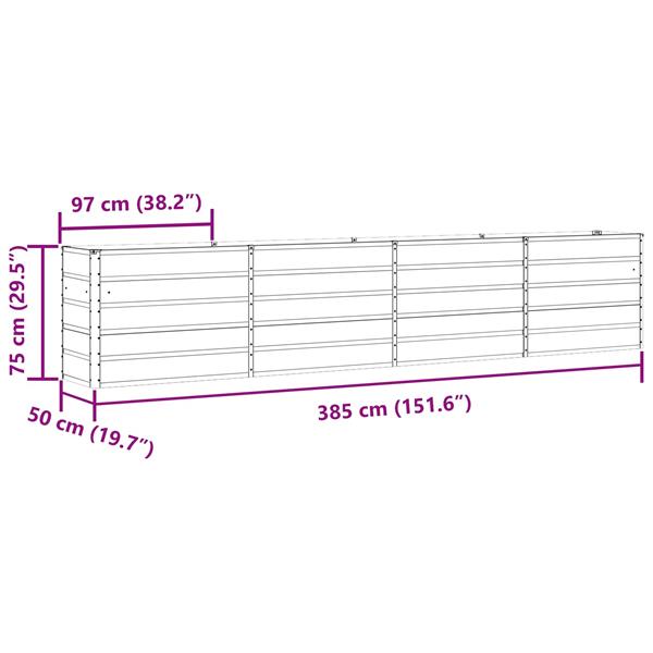 Grote foto vidaxl plantenbak lichtgrijs 480 x 50 x 45 cm gegalvaniseerd staal tuin en terras overige tuin en terras