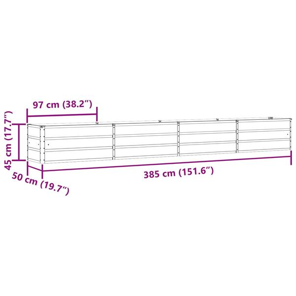 Grote foto vidaxl plantenbak lichtgrijs 480 x 50 x 45 cm gegalvaniseerd staal tuin en terras overige tuin en terras