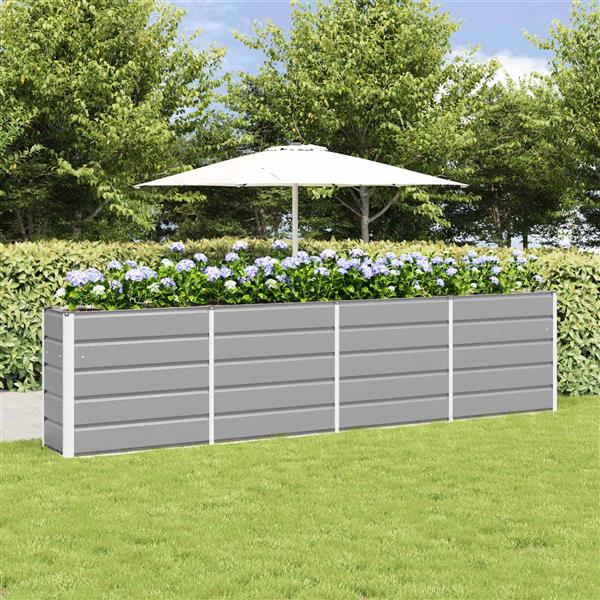 Grote foto vidaxl plantenbak lichtgrijs 320 x 40 x 75 cm staal tuin en terras overige tuin en terras