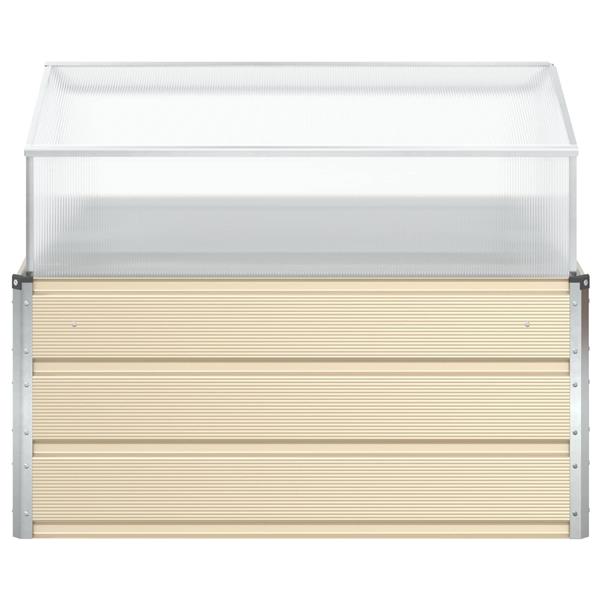 Grote foto vidaxl plantenbak ivoor 100 x 100 x 77 cm gegalvaniseerd staal tuin en terras overige tuin en terras