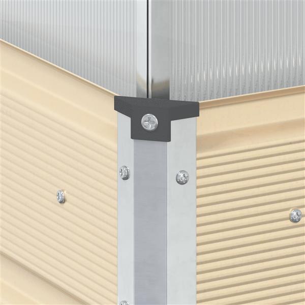 Grote foto vidaxl plantenbak ivoor 100 x 100 x 77 cm gegalvaniseerd staal tuin en terras overige tuin en terras