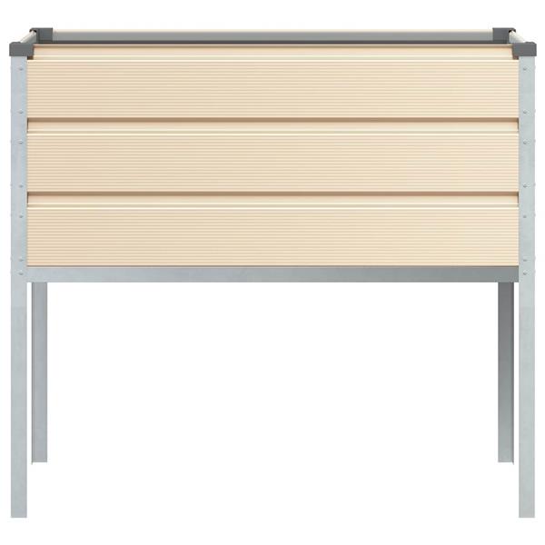 Grote foto vidaxl plantenbak ivoor 100 x 45 x 90 cm gegalvaniseerd staal tuin en terras overige tuin en terras