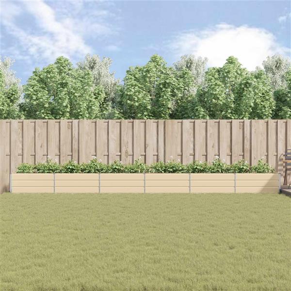 Grote foto vidaxl plantenbak ivoor 195 x 100 x 45 cm gegalvaniseerd staal tuin en terras overige tuin en terras