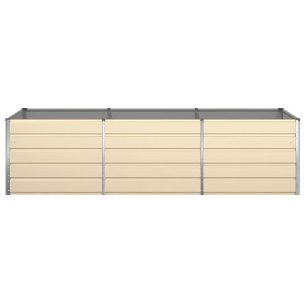 Grote foto vidaxl plantenbak ivoor 195 x 100 x 45 cm gegalvaniseerd staal tuin en terras overige tuin en terras