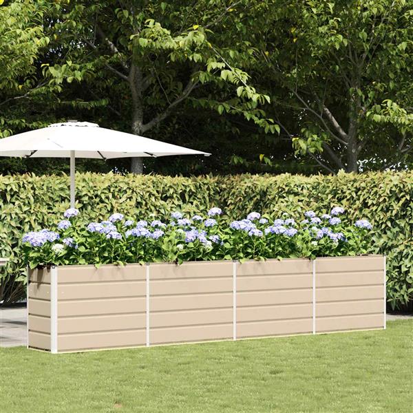 Grote foto vidaxl plantenbak ivoor 480 x 50 x 45 cm gegalvaniseerd staal tuin en terras overige tuin en terras