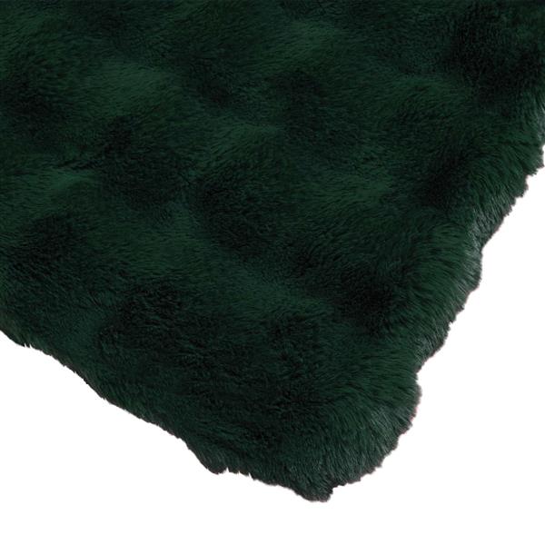 Grote foto vidaxl antislip nep konijnenbont deken olite donkergroen 220 x 240 cm huis en inrichting bedden