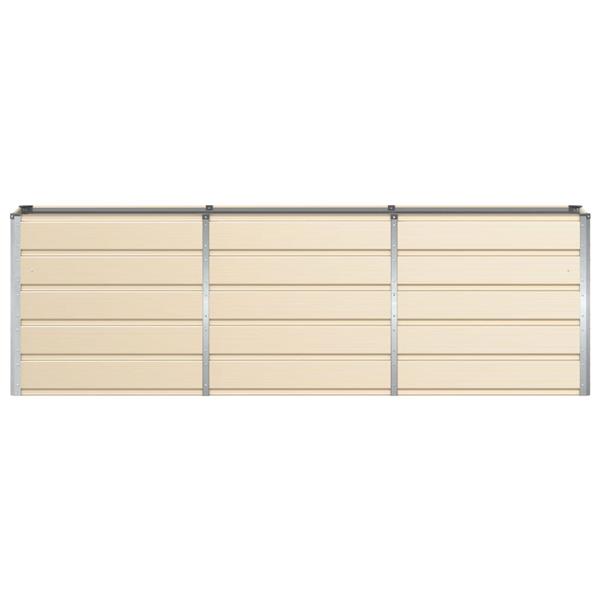 Grote foto vidaxl plantenbak ivoor 240 x 40 x 75 cm staal tuin en terras overige tuin en terras