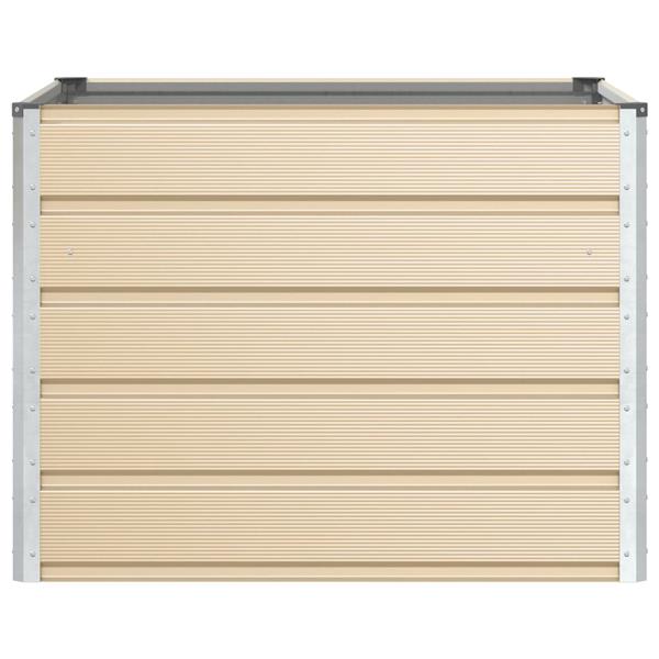 Grote foto vidaxl plantenbak ivoor 100 x 100 x 75 cm staal tuin en terras overige tuin en terras