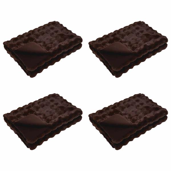 Grote foto vidaxl antislip nep konijnenbont deken olite 4 pcs kameel 150 x 220 cm huis en inrichting bedden