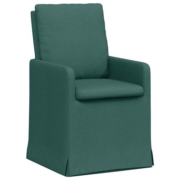 Grote foto vidaxl eettafelstoelen 2 pcs donkergroen 57 x 67 x 98 cm stof huis en inrichting stoelen