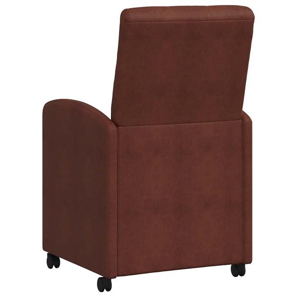 Grote foto vidaxl eetkamerstoelen met wieltjes 2 pcs glanzend bruin kunstleer huis en inrichting stoelen