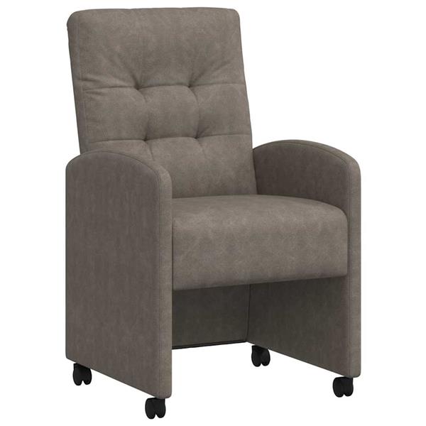 Grote foto vidaxl eetkamerstoelen met wieltjes 2 pcs grijs 58 x 67 x 97 cm huis en inrichting stoelen