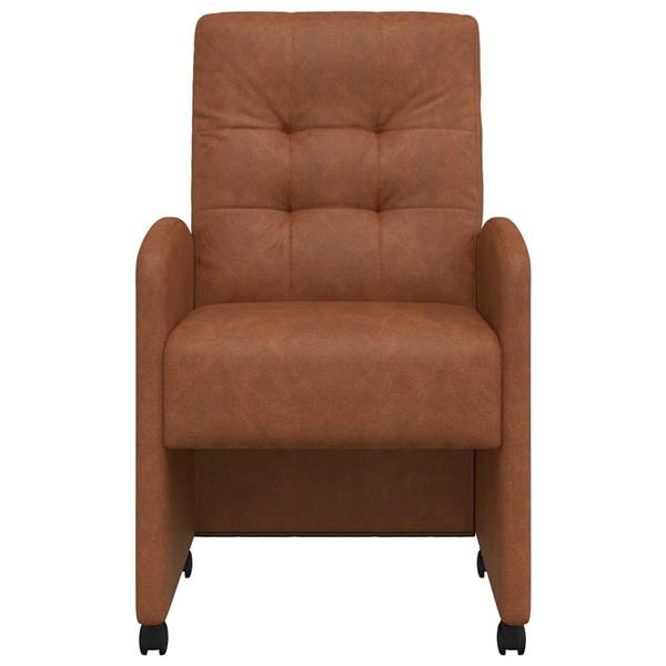 Grote foto vidaxl eetkamerstoelen met wieltjes 2 pcs bruin 58 x 67 x 97 cm huis en inrichting stoelen
