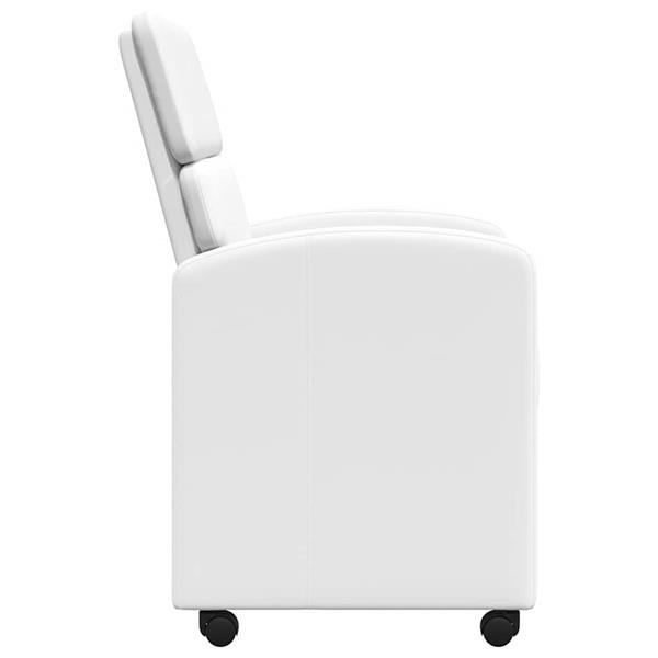 Grote foto vidaxl eetkamerstoelen met wieltjes 2 pcs wit 58 x 65 x 98 cm huis en inrichting stoelen