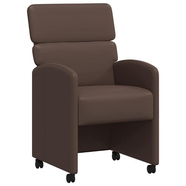 Grote foto vidaxl eetkamerstoelen met wieltjes 2 pcs bruin 58 x 65 x 98 cm huis en inrichting stoelen