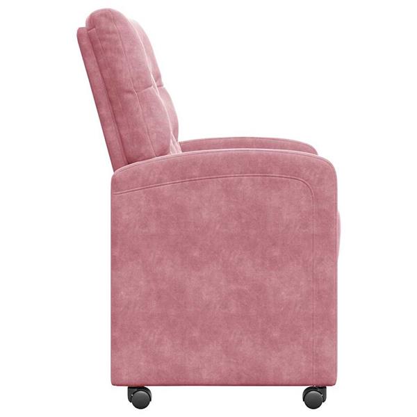 Grote foto vidaxl eetkamerstoelen met wieltjes 2 pcs roze 58 x 67 x 97 cm fluweel huis en inrichting stoelen