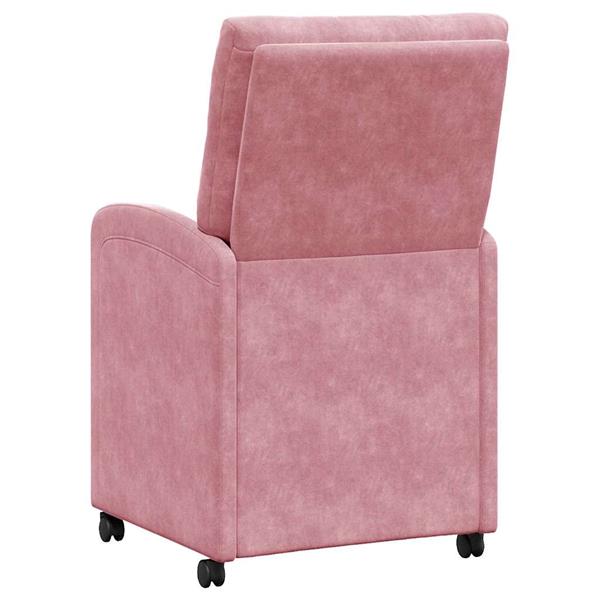 Grote foto vidaxl eetkamerstoelen met wieltjes 2 pcs roze 58 x 67 x 97 cm fluweel huis en inrichting stoelen