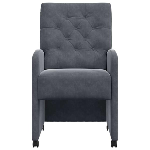 Grote foto vidaxl eetkamerstoelen met wieltjes 2 pcs donkergrijs 58 x 67 x 97 cm huis en inrichting stoelen