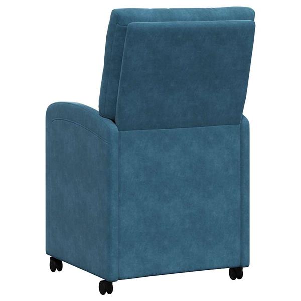 Grote foto vidaxl eetkamerstoelen met wieltjes 2 pcs blauw 58 x 67 x 97 cm huis en inrichting stoelen