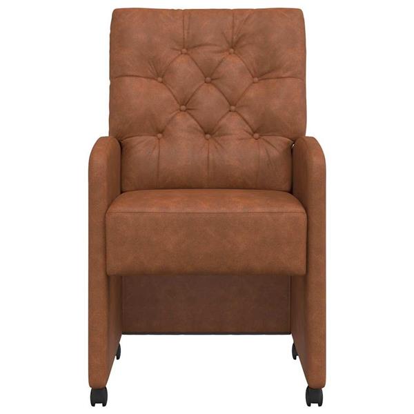 Grote foto vidaxl eetkamerstoelen met wieltjes 2 pcs bruin 58 x 67 x 97 cm huis en inrichting stoelen
